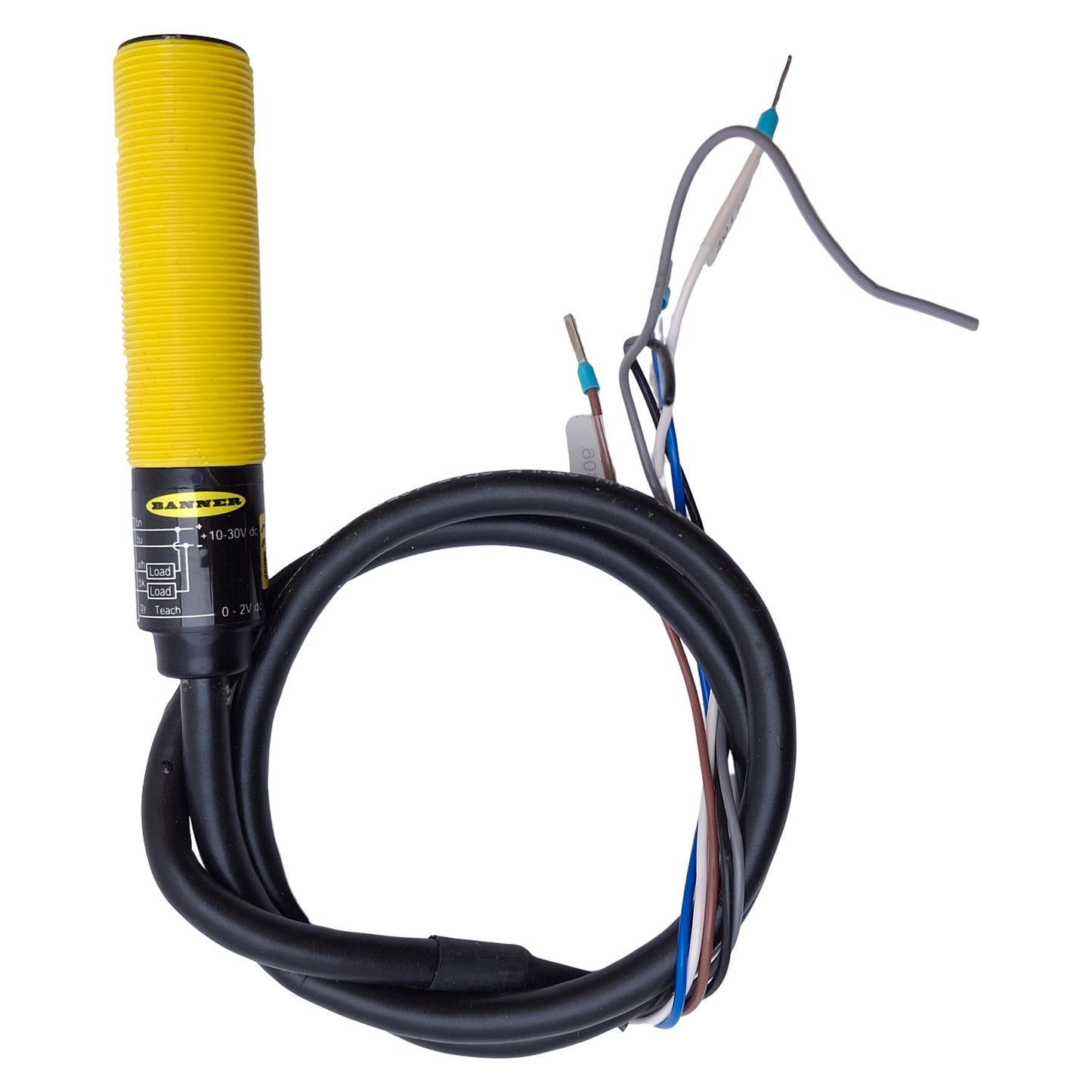 Used Banner S18UBA Ultrasonic Sensor 30-300mm Range, NPN/PNP Output, 10-30VDC