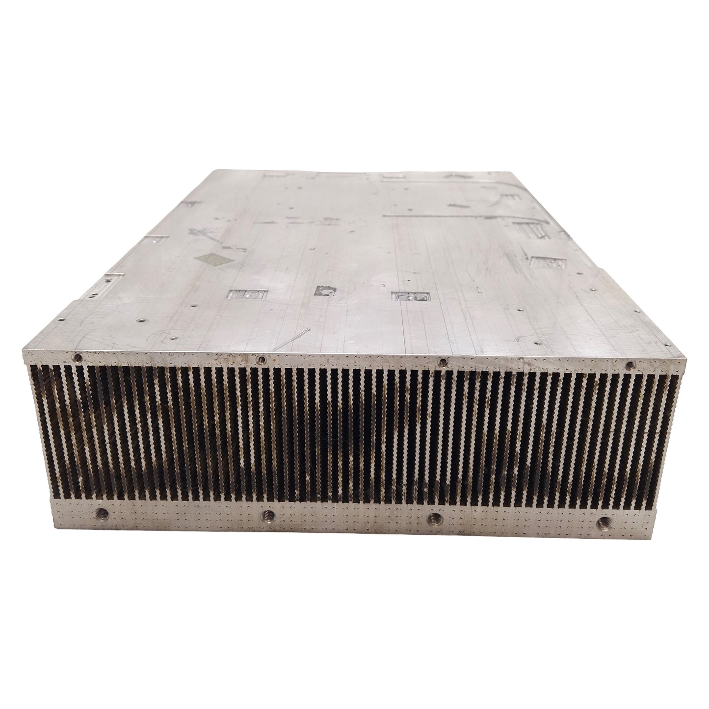 Used Aluminum Heatsink, 370mm Long x 252mm Wide x 83mm High, 56-Section, *Milled*