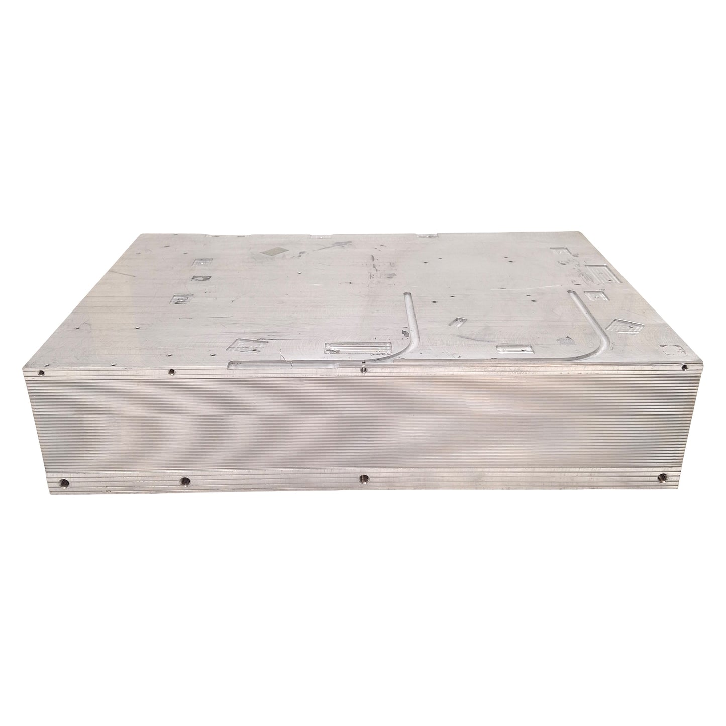 Used Aluminum Heatsink, 370mm Long x 252mm Wide x 83mm High, 56-Section, *Milled*