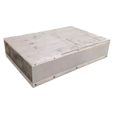 Used Aluminum Heatsink, 370mm Long x 252mm Wide x 83mm High, 56-Section, *Milled*