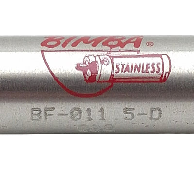 Used Bimba BF-011.5-D Pneumatic Cylinder, 7/16in Bore, 1-1/2in Stroke, #10-32, 250psi