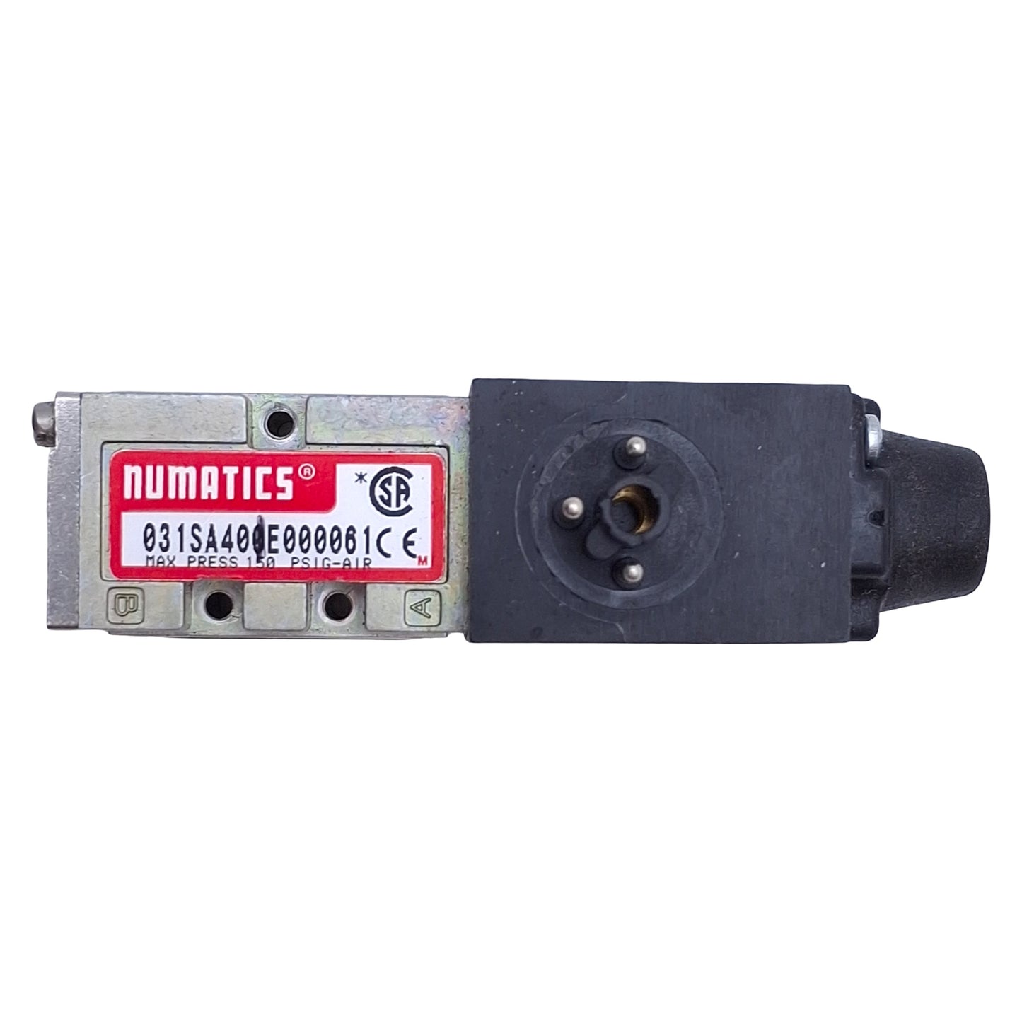 Used Numatics 031SA400E000061 Solenoid Valve 2-Position 4-Way, 150psig, 24VDC Coil