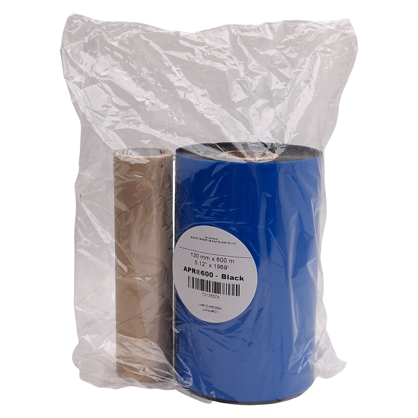 New Lot of 5 ARMOR-IIMAK T21355ZA APR600 Wax/Resin Ribbon, Black, 130mm x 600m