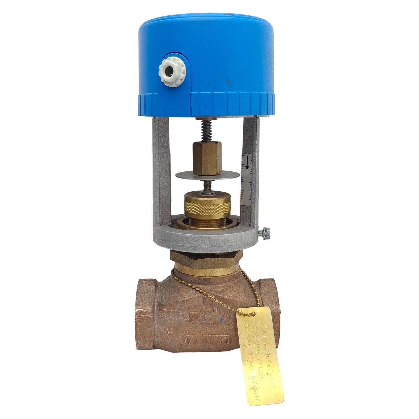 Used Johnson Controls VG7241NT+7152G Globe Valve, 1in NPT, 11.6Cv, 24VDC Actuator