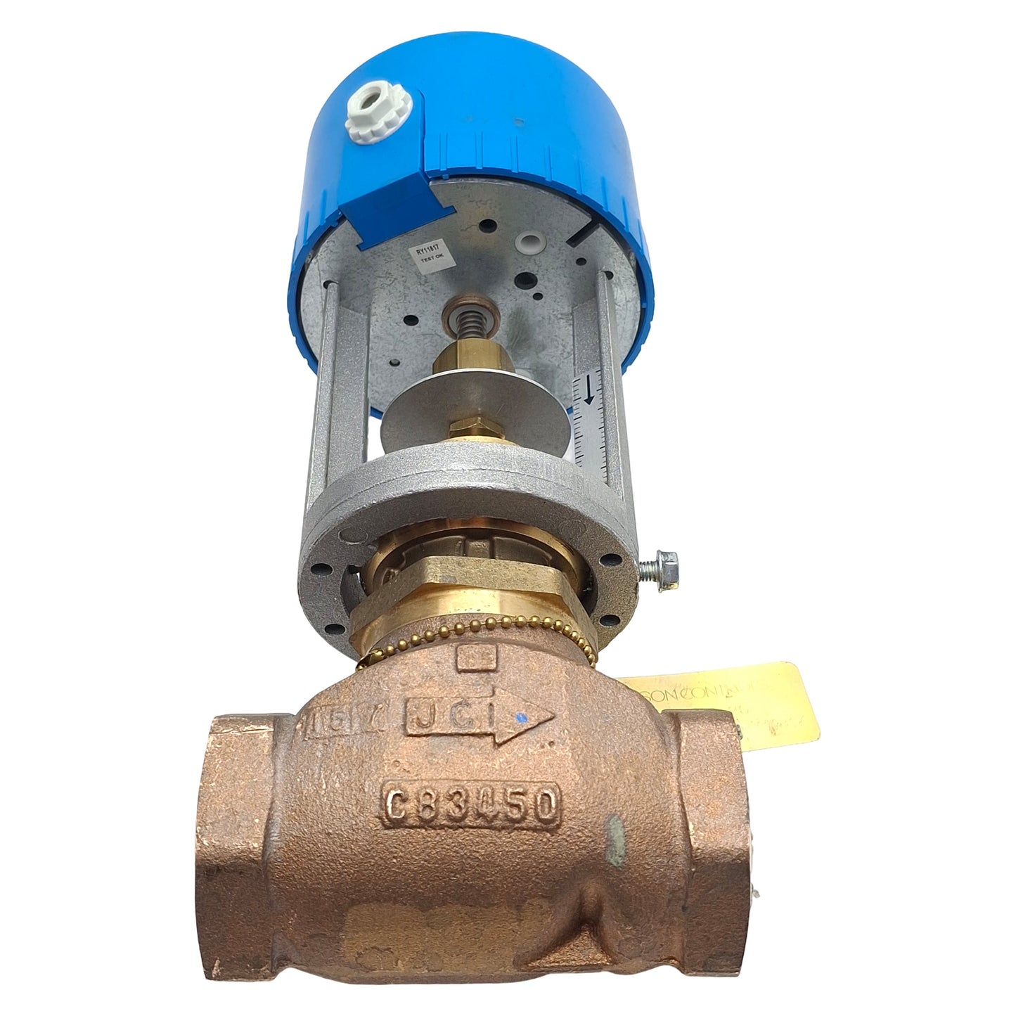 Used Johnson Controls VG7241NT+7152G Globe Valve, 1in NPT, 11.6Cv, 24VDC Actuator