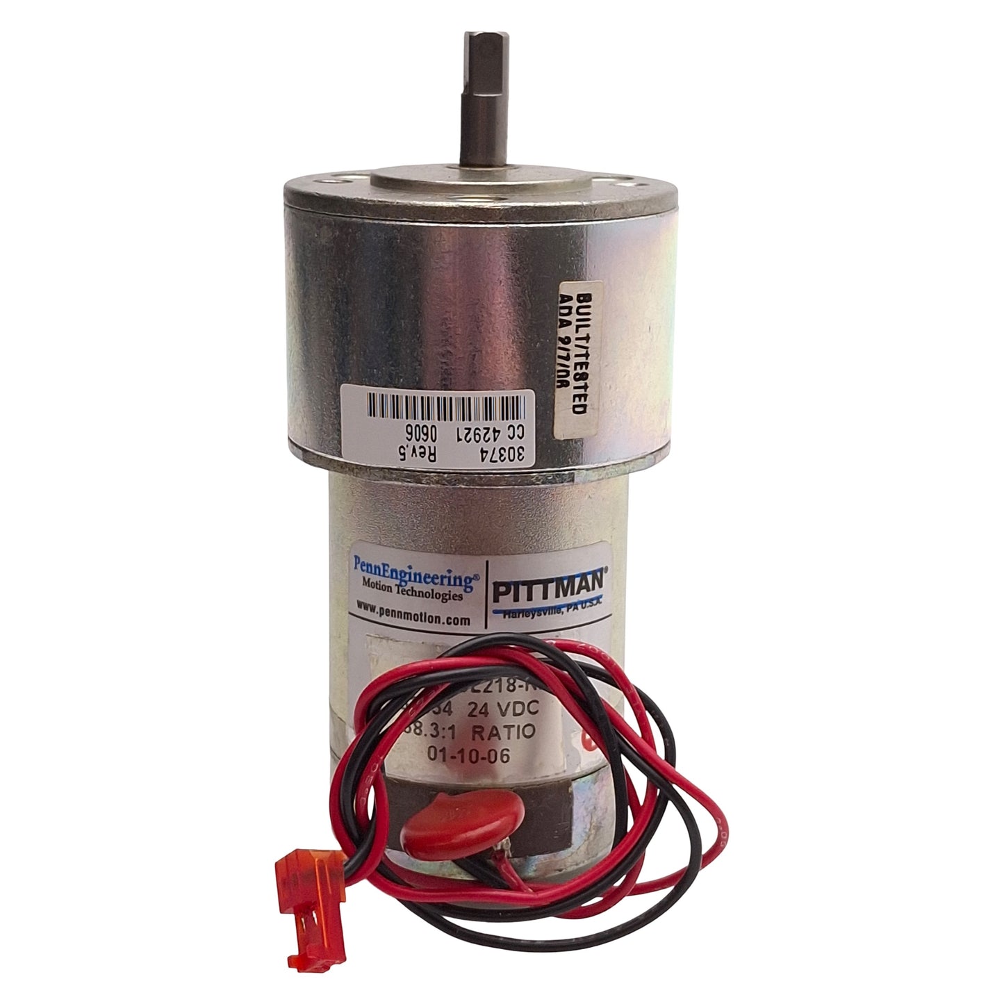 Used Pittman GM9433L218-R2 DC Gearmotor, 38.3:1 Reduction, ø1/4in Shaft, 24VDC