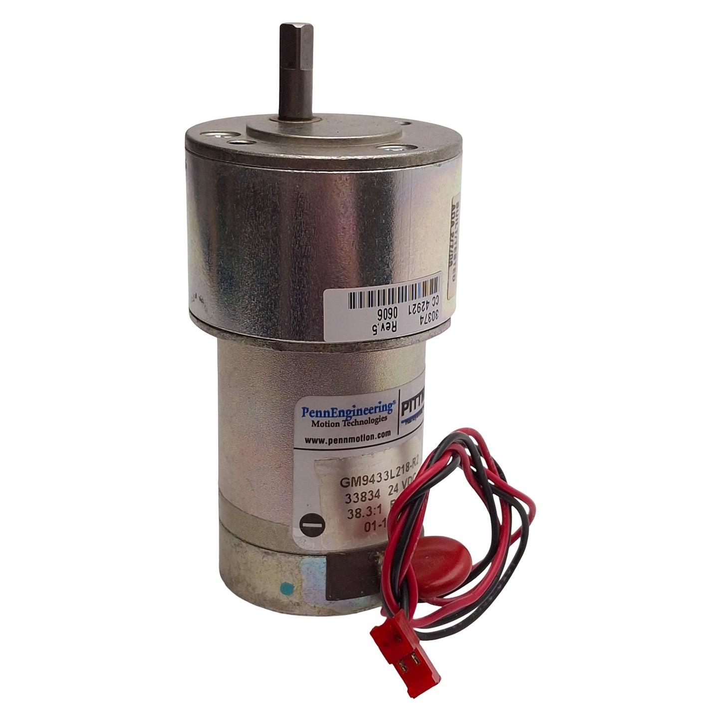 Used Pittman GM9433L218-R2 DC Gearmotor, 38.3:1 Reduction, ø1/4in Shaft, 24VDC