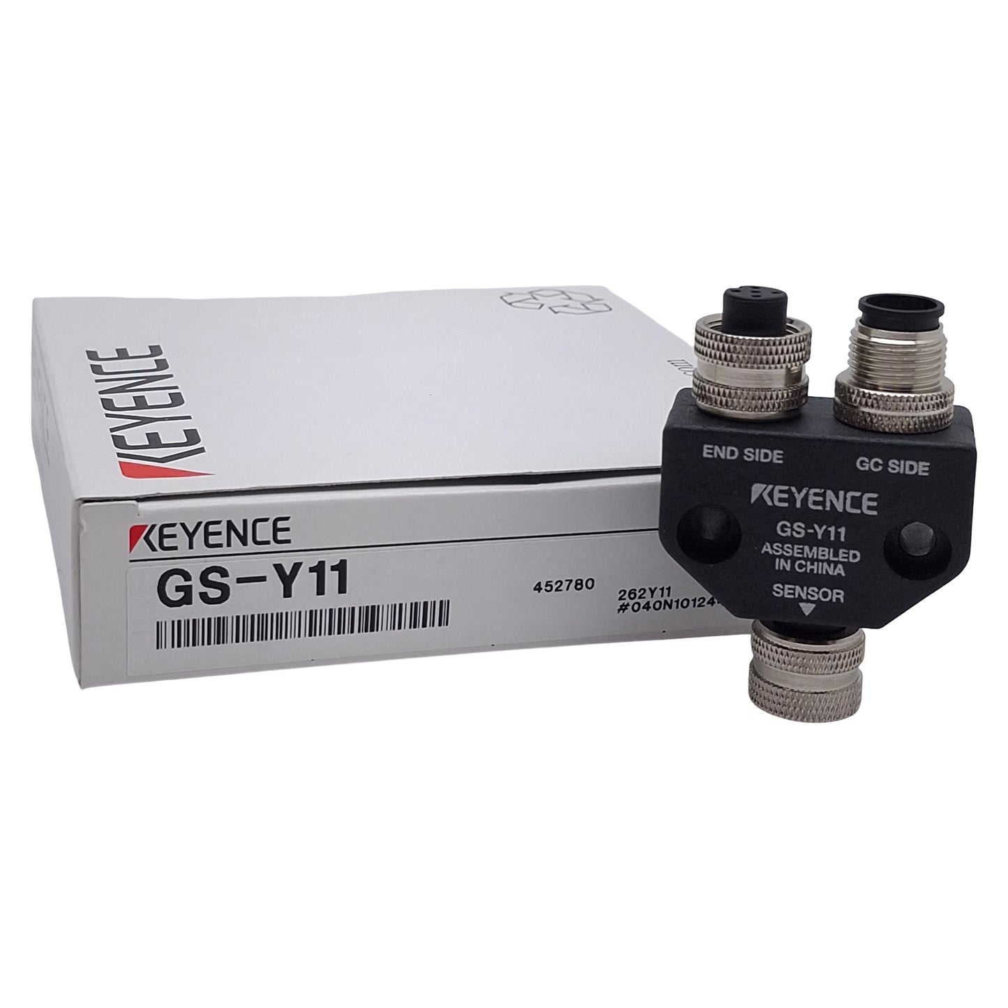 New Keyence GS-Y11 Y-Shaped Connector, 5-Pin M12 M x 5-Pin M12 F x 8-Pin M12 F