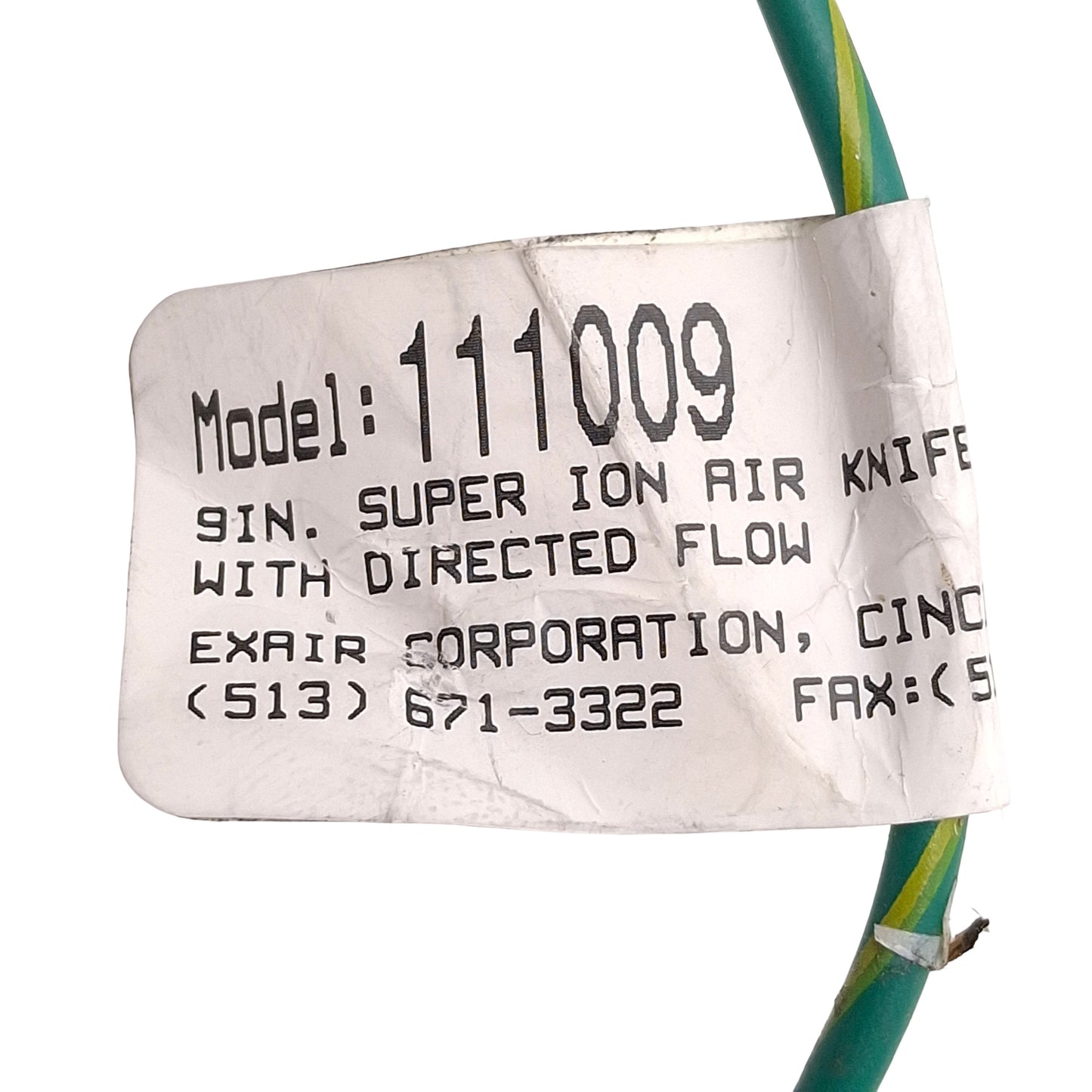 Used Exair 111009 Super Ion Air Knife Ionizing Bar, 9in Length, 5ft Cable, 5kV Supply