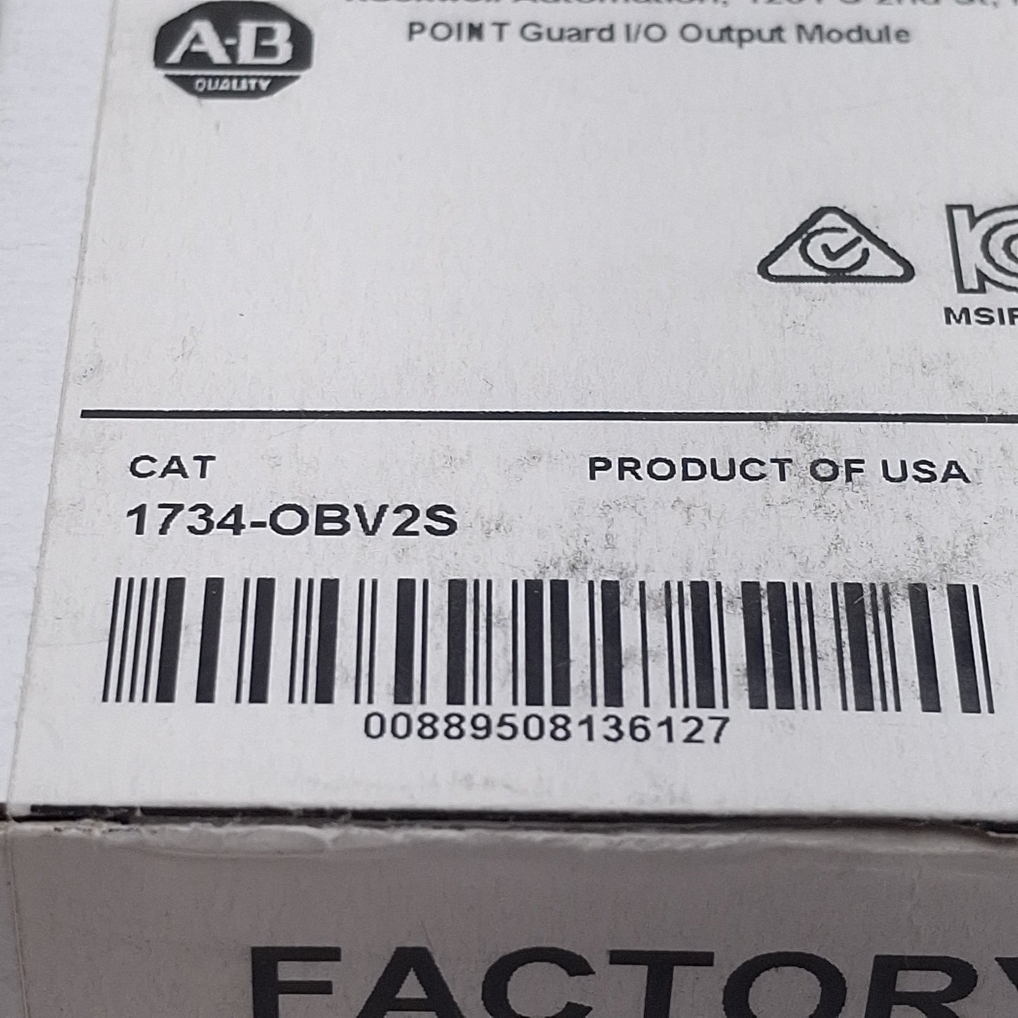 New Allen Bradley 1734-OBV2S POINT Guard I/O Output Module, 4-Point, 24VDC