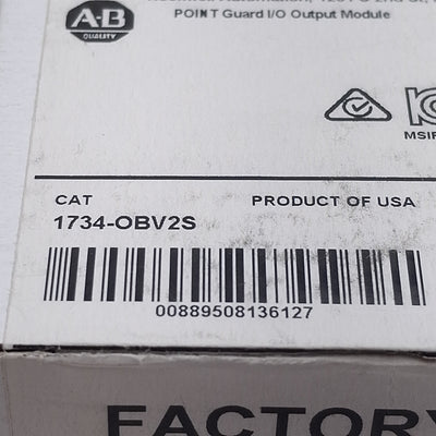 New Allen Bradley 1734-OBV2S POINT Guard I/O Output Module, 4-Point, 24VDC