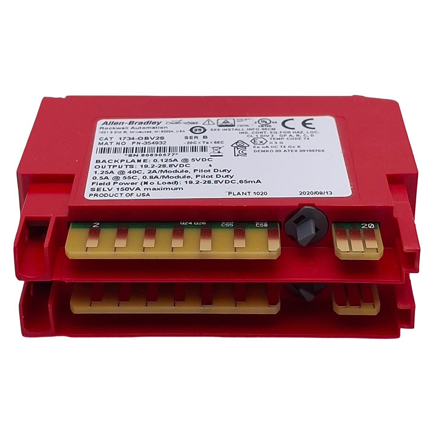 New Allen Bradley 1734-OBV2S POINT Guard I/O Output Module, 4-Point, 24VDC