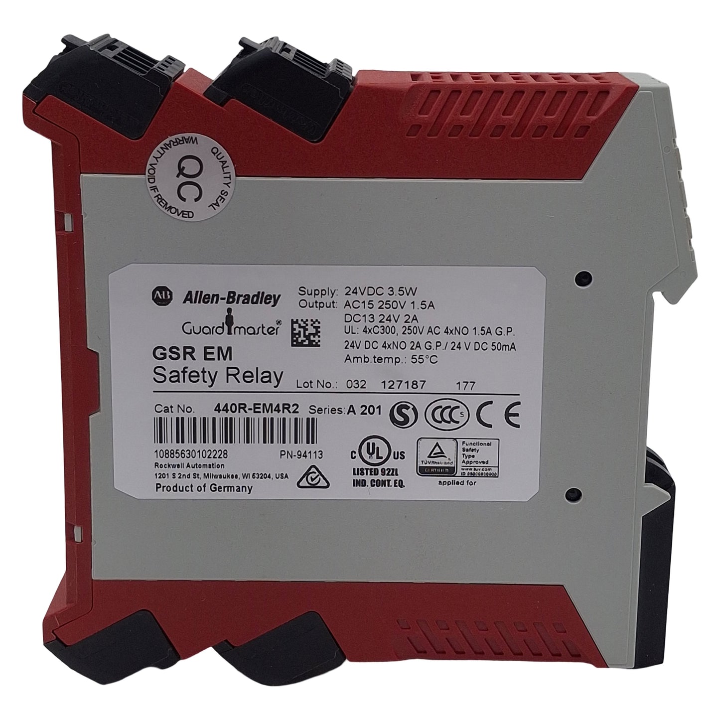 New Allen Bradley 440R-EM4R2 Guardmaster Safety Relay Expand Module, 4NO, 24VDC