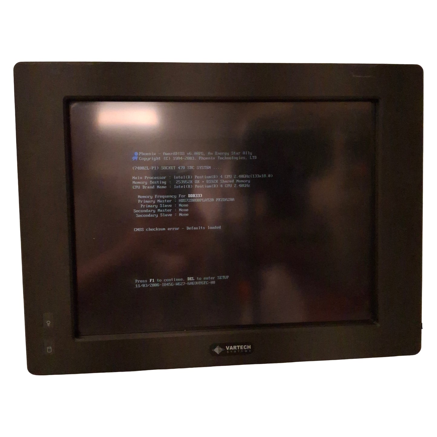Used Vartech Systems VTPC150 Panel PC System, 15in Display, Intel845GV Chipset