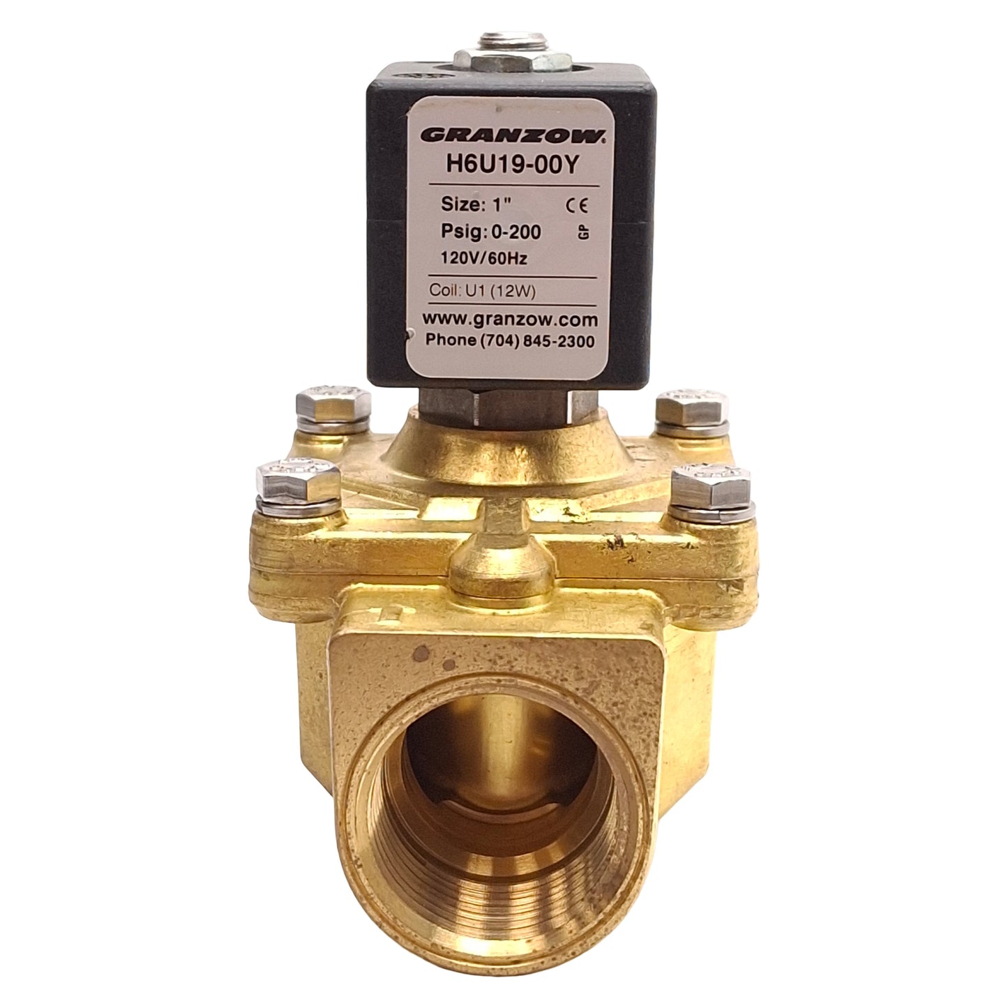 New – Open box Ganzow H6U19-00Y Solenoid Valve, 2-Way NC, Brass, 200psig, 1in NPT, 120VAC Coil