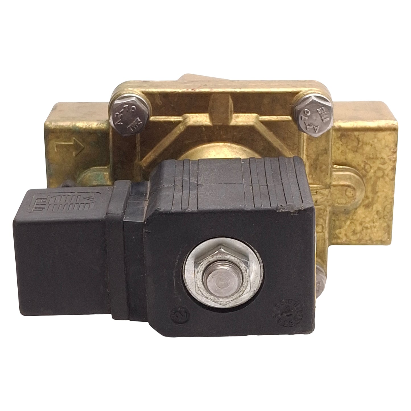 Used Ganzow H6U19-00Y Solenoid Valve, Brass, 2-Way NC, 200psig, 1in NPT, 120VAC Coil