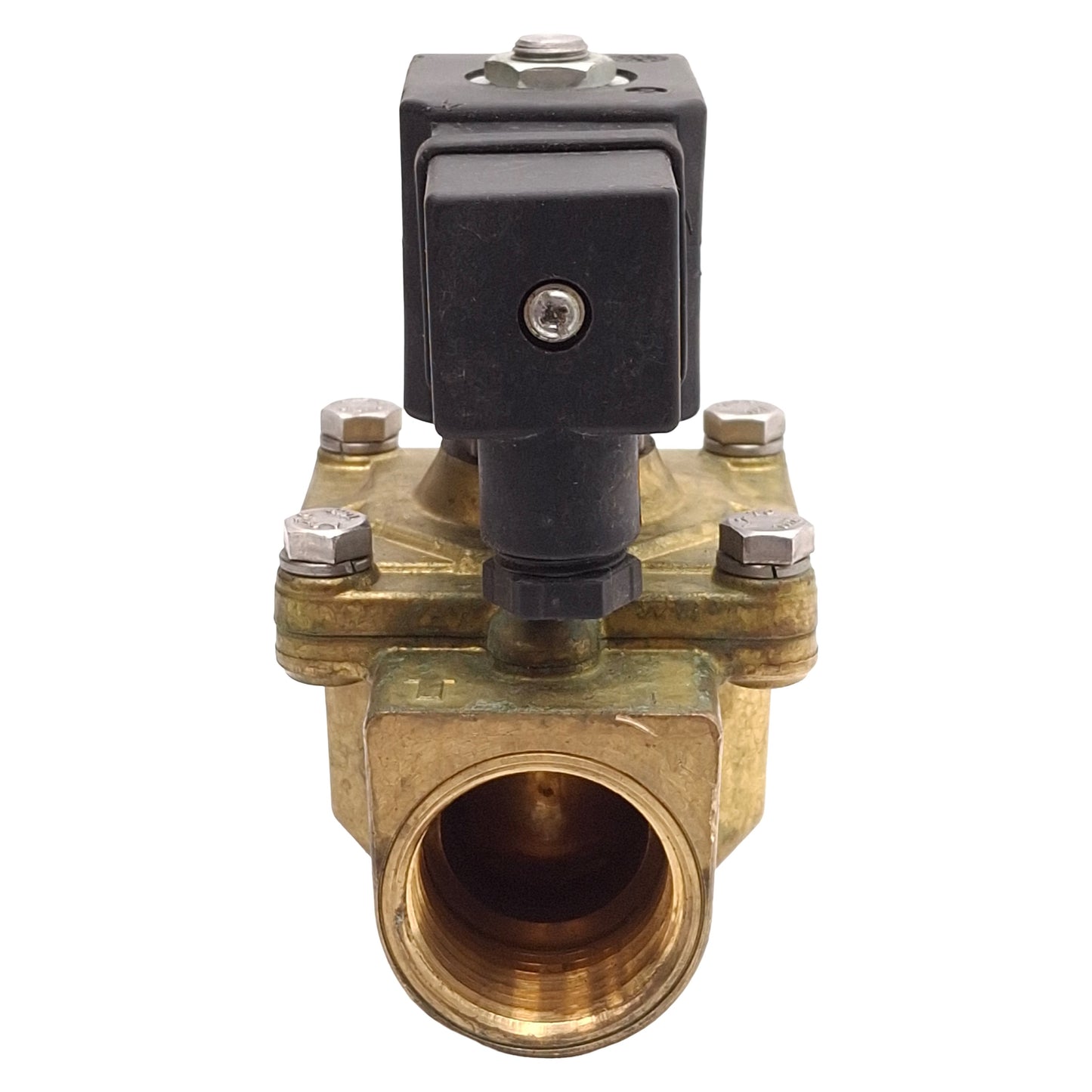 Used Ganzow H6U19-00Y Solenoid Valve, Brass, 2-Way NC, 200psig, 1in NPT, 120VAC Coil
