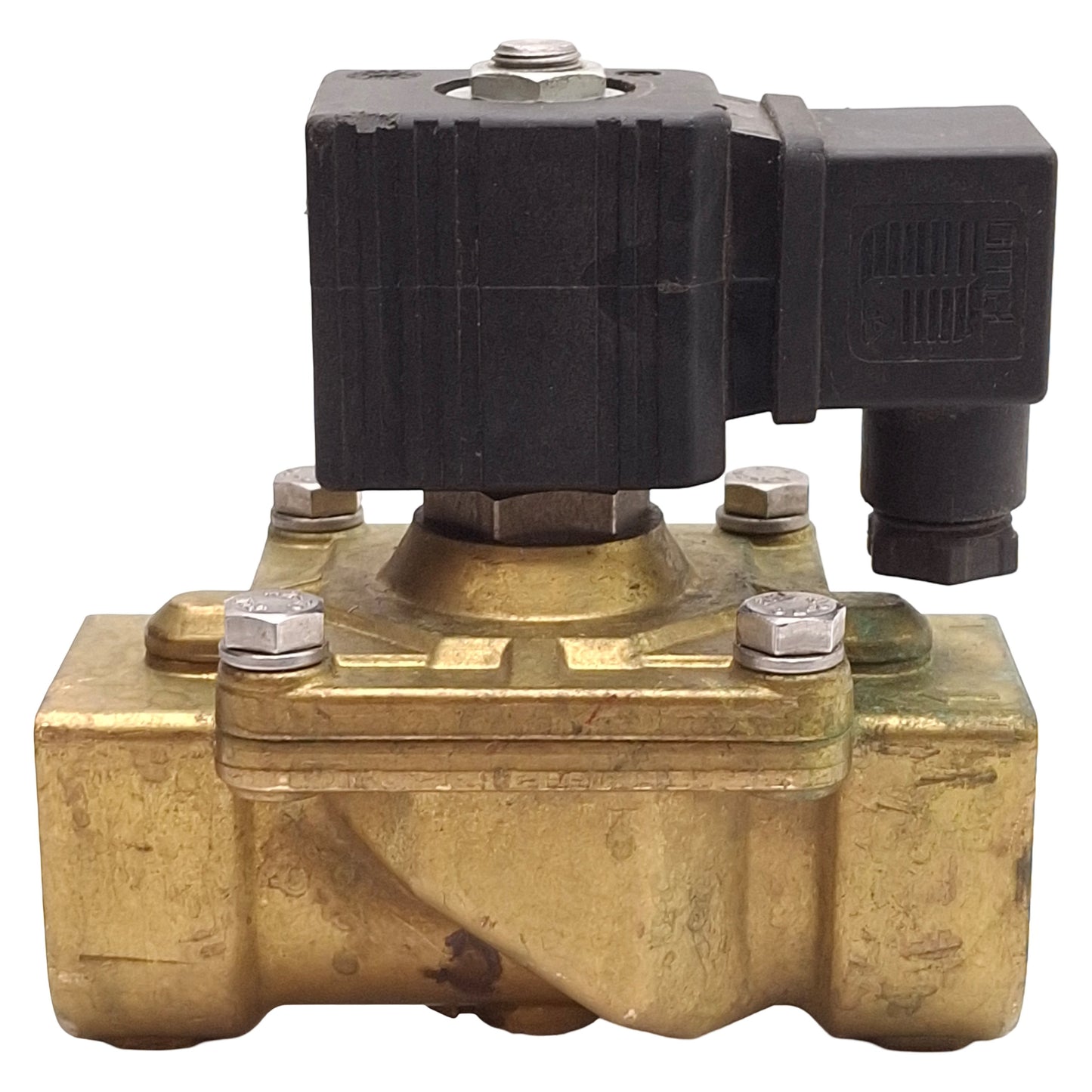 Used Ganzow H6U19-00Y Solenoid Valve, Brass, 2-Way NC, 200psig, 1in NPT, 120VAC Coil