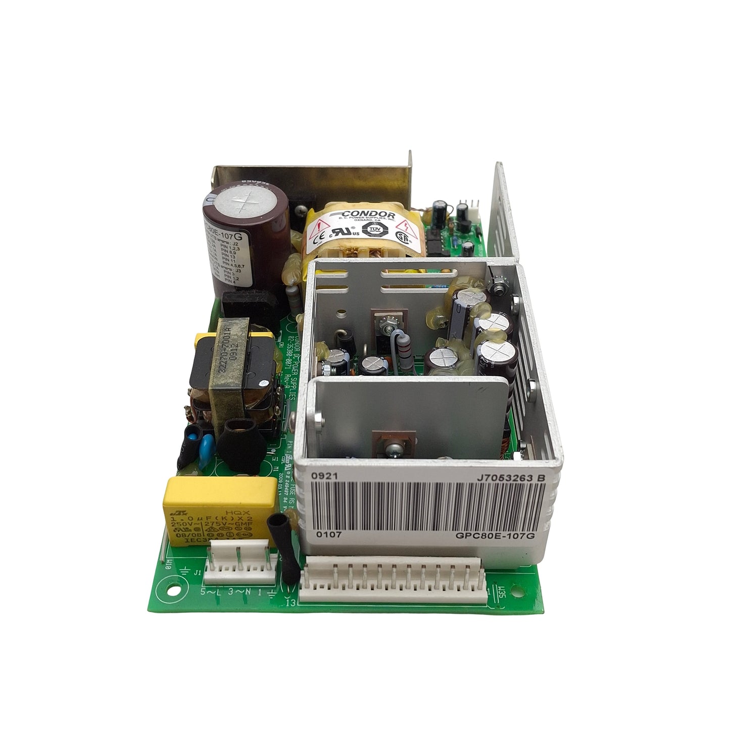 Used Condor GPC80E-107G Open Frame Power Supply, 100-240VAC In, 5VDC 12A Output