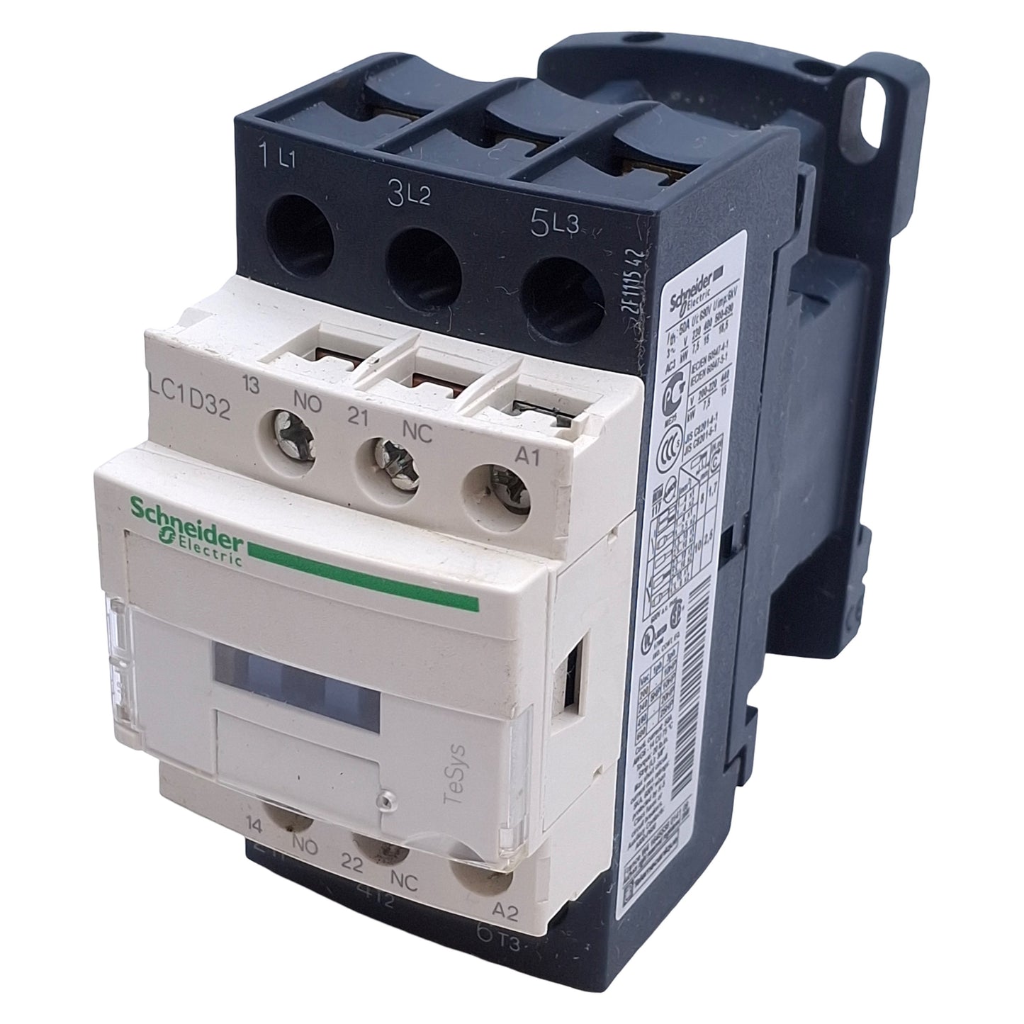 Used Telemecanique LC1D32G7 IEC Contactor 3-Phase, 3NO, 690VAC 32A, 120VAC Coil