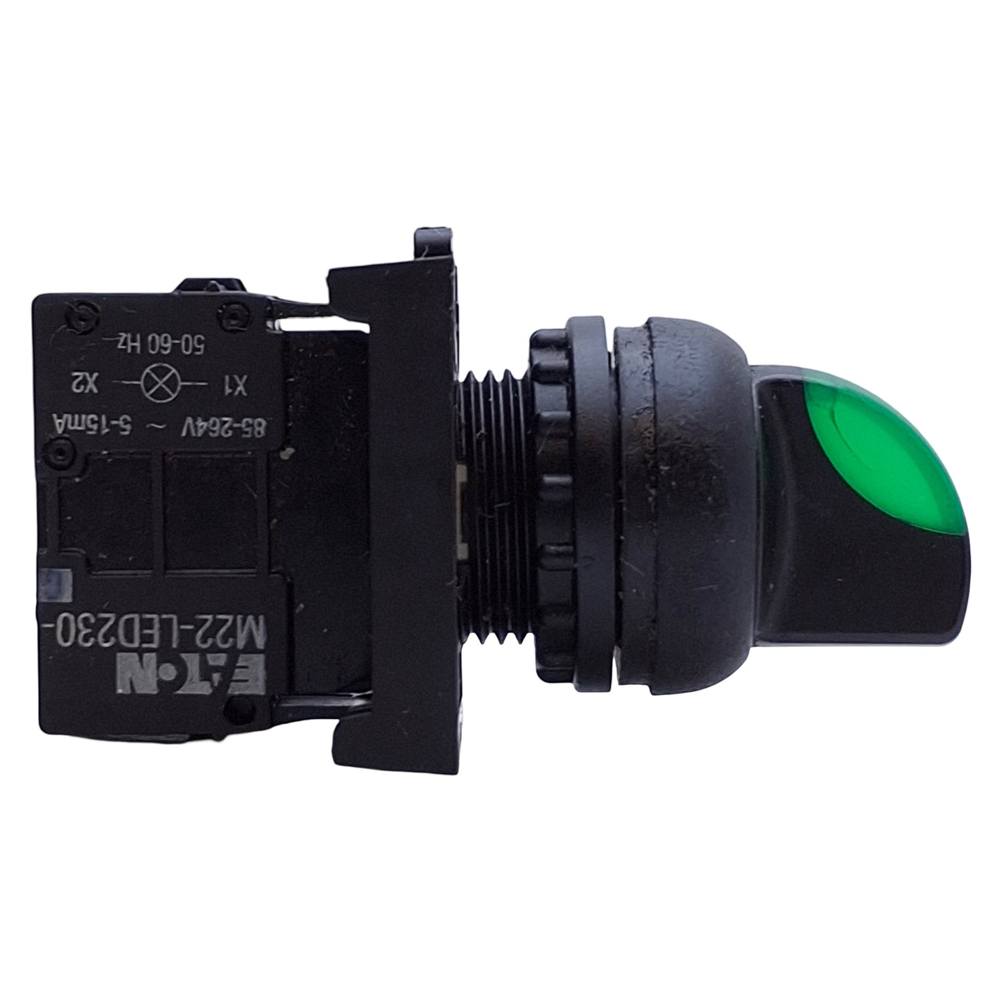 Used Eaton M22S-WRLK-G-K10-230G Green Illuminated Selector Switch 2-Position, 1NO