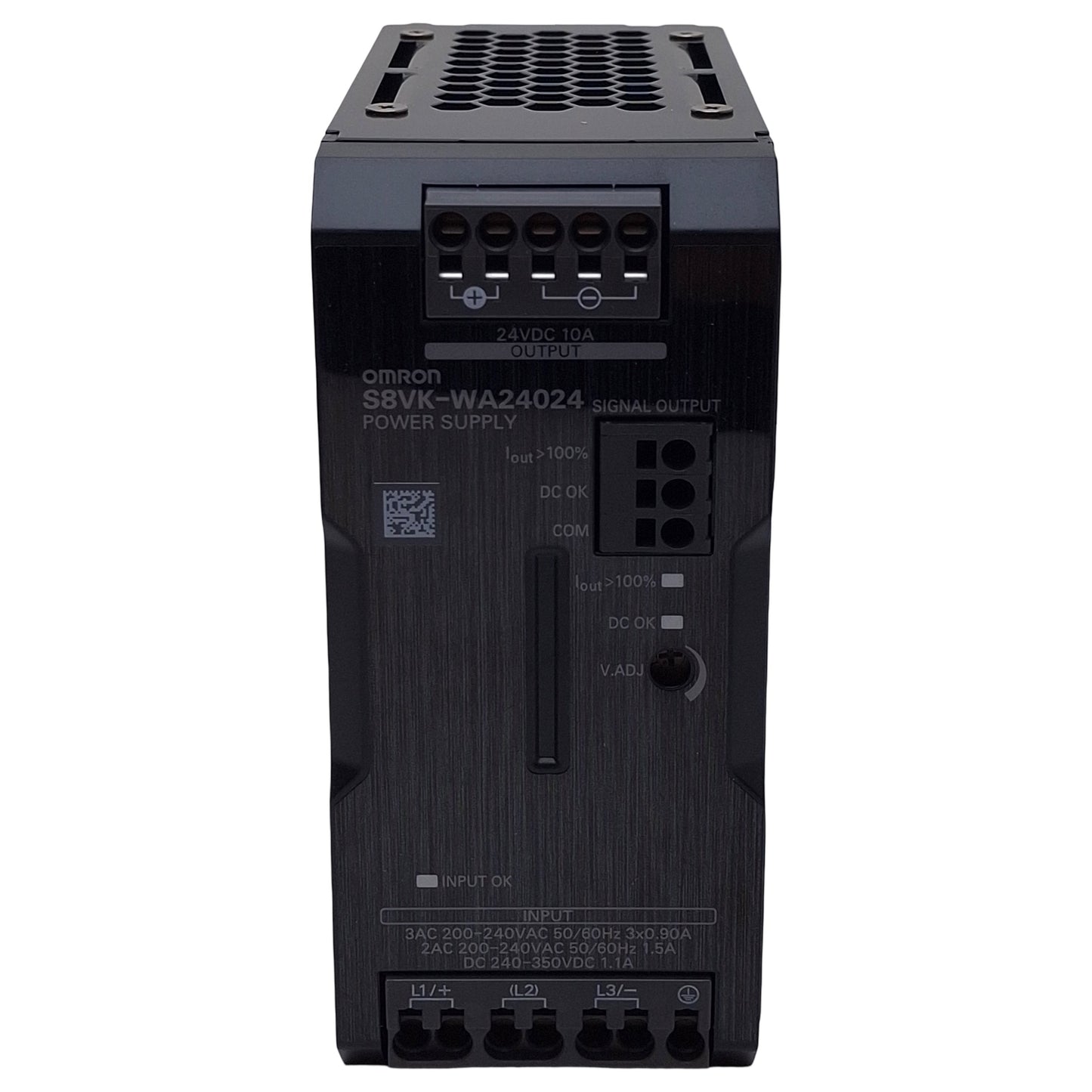 New Omron S8VK-WA24024 Power Supply, 3-Phase 200-240VAC In, 10A 24VDC Out, DIN Rail