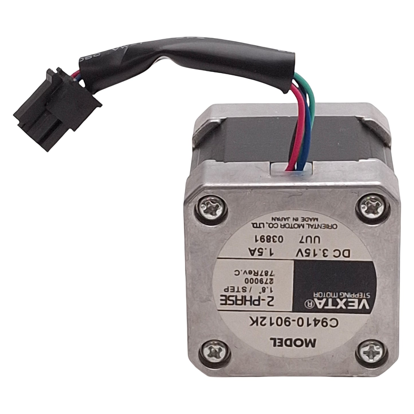 Used Oriental Motor C9410-9012K Vexta Stepper Motor, 2-Phase, 1.8°, 3.15VDC, NEMA 17
