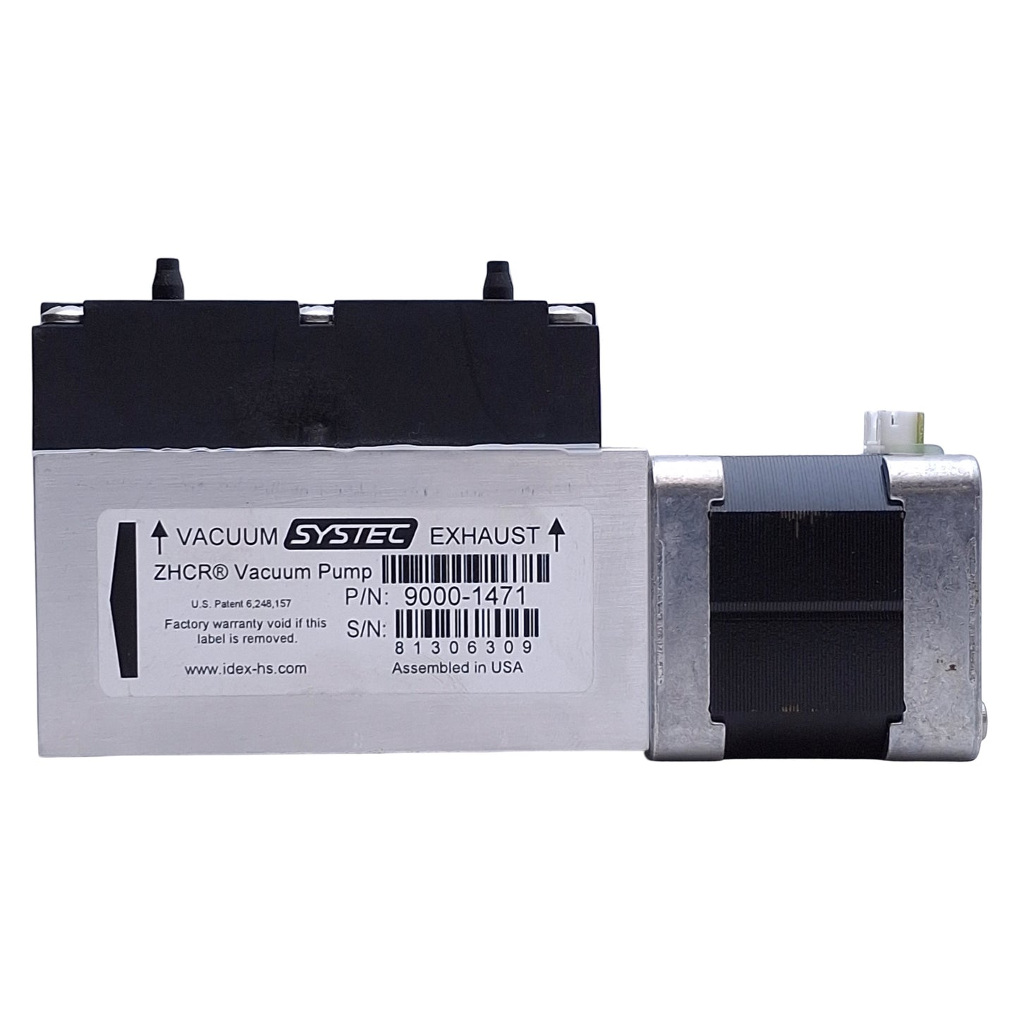Used Systec 9000-1471 Vacuum Pump, Analytical, 3SCCM at 6.7kPa Max Flow, 15-24VDC