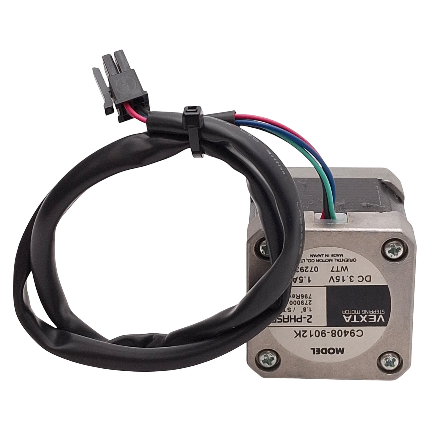 Used Oriental Motor C9408-9012K Vexta Stepper Motor, 2-Phase, 1.8°, 3.15VDC, NEMA 17