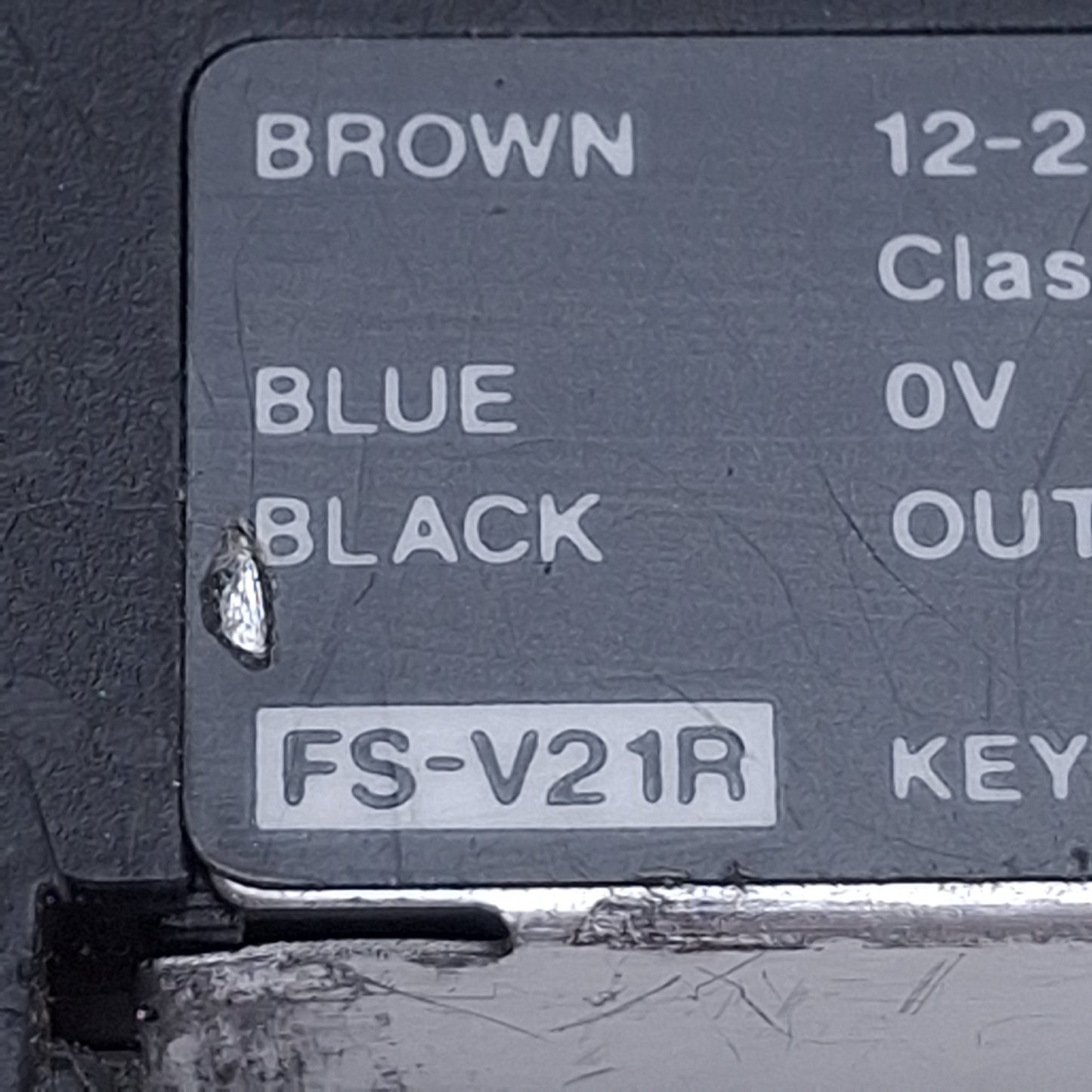 Used Keyence FS-V21R Fiber Optic Photoelectric Sensor Amplifier NPN, 1ft Cable