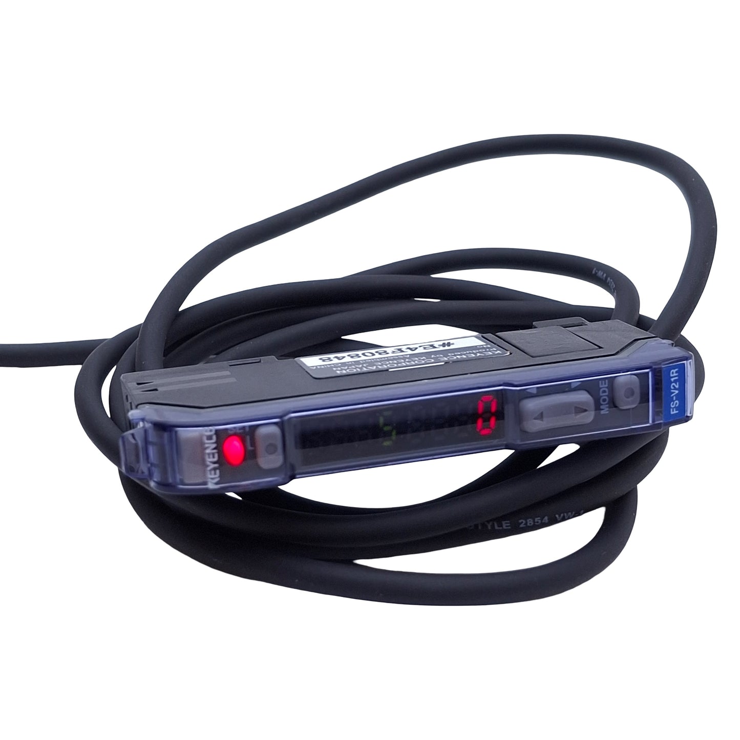 Used Keyence FS-V21R Fiber Optic Photoelectric Sensor Amplifier NPN, 6ft Cable