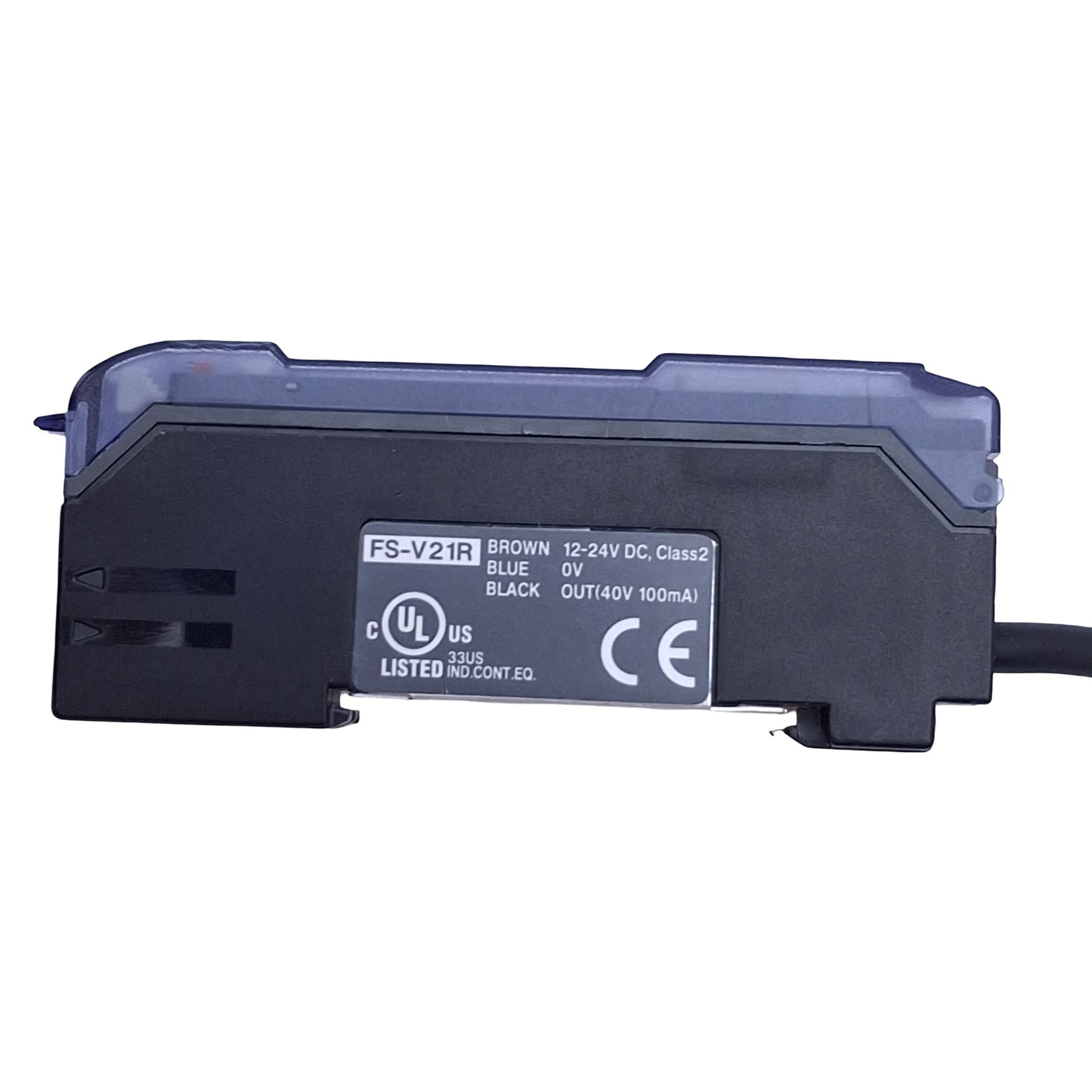 Used Keyence FS-V21R Fiber Optic Photoelectric Sensor Amplifier NPN, 6ft Cable