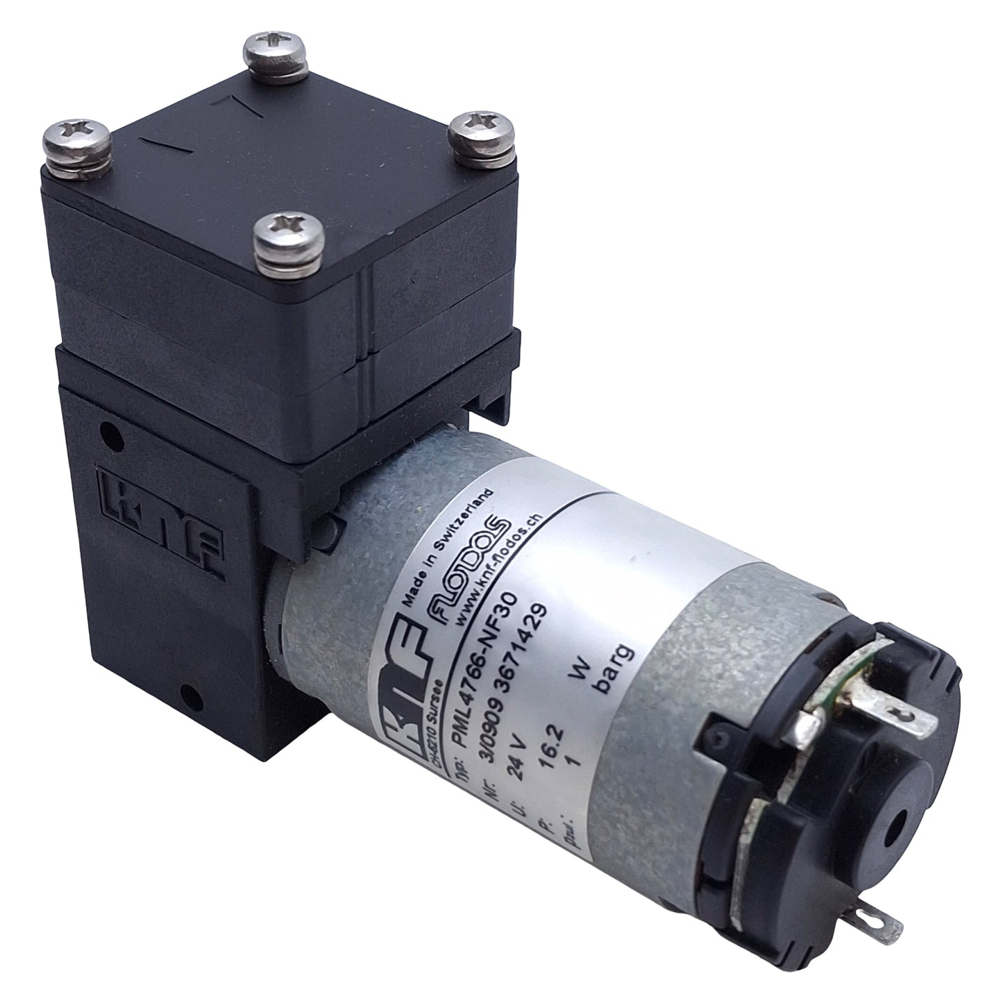 Used KNF PML4766-NF30 Diaphragm Liquid Pump 0.3l/min Flow, 24VDC, 1barg Max Pressure