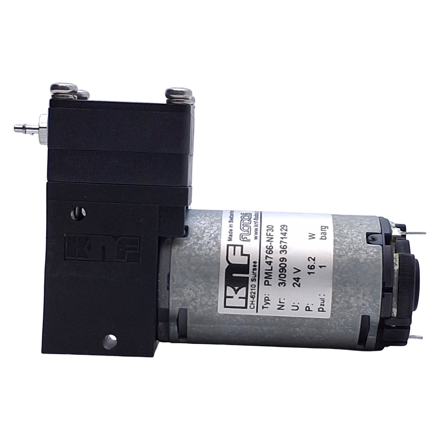 Used KNF PML4766-NF30 Diaphragm Liquid Pump 0.3l/min Flow, 24VDC, 1barg Max Pressure