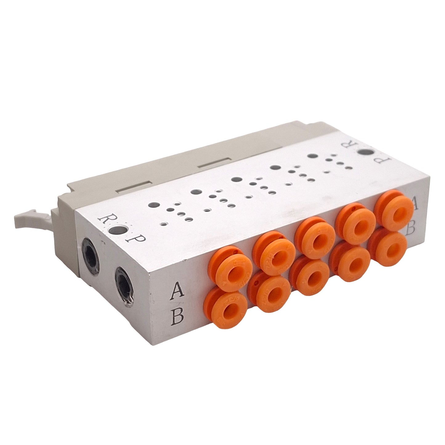 Used SMC SS5YJ3-32P-05-C4 Pneumatic Manifold, Flat Ribbon, 5-Station, ø4mm One-Touch