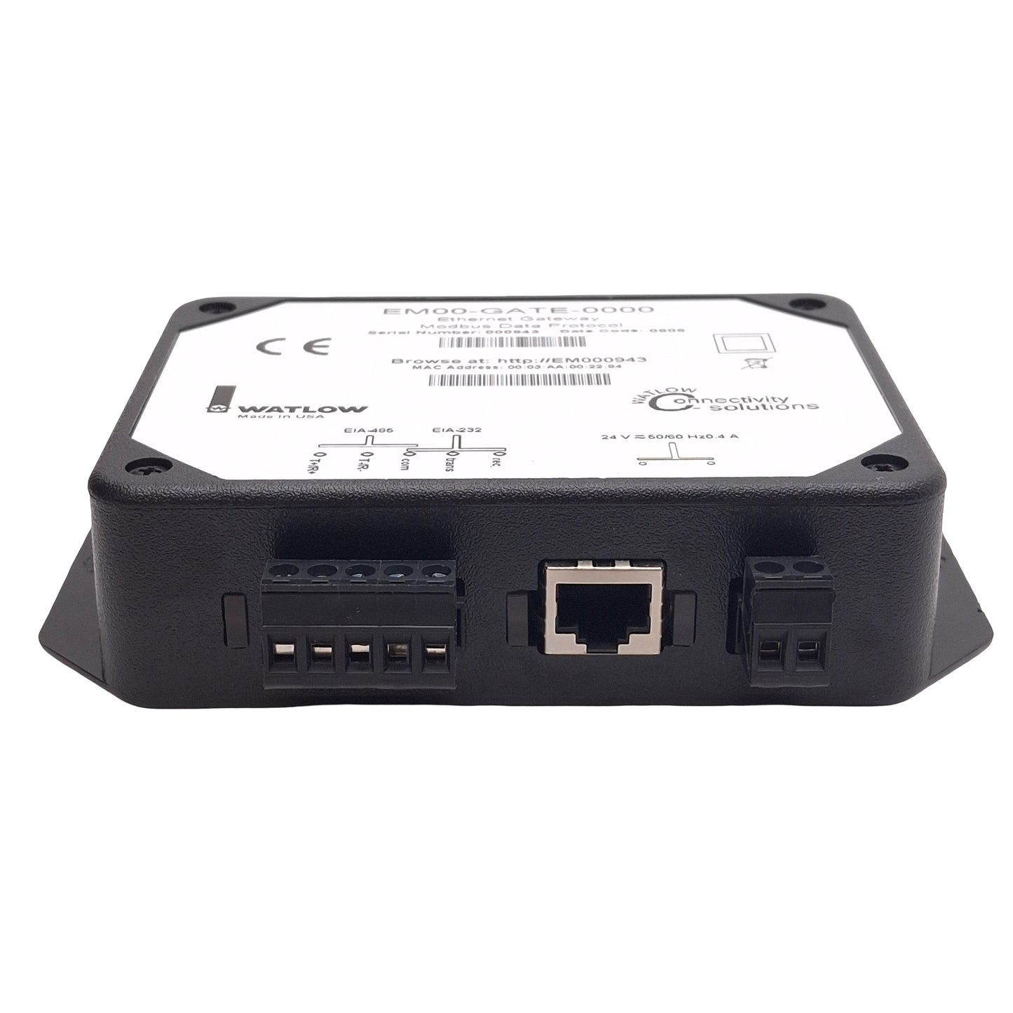 Used Watlow EM00-GATE-0000 Ethernet Gateway, Modbus, EIA-232/485, RJ45, 24VAC/DC