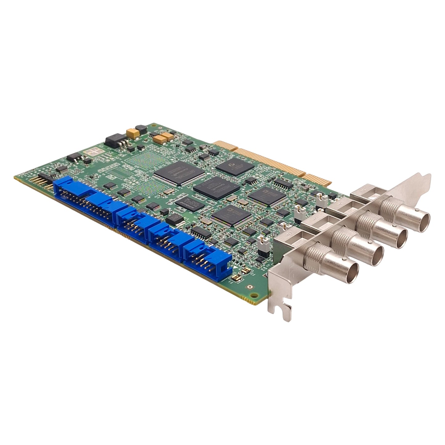 Used Matrox MOR/2VD/84* Morphis Frame Grabber Card, PCI, 4x BNC, 3x 10-Pin, 30-Pin