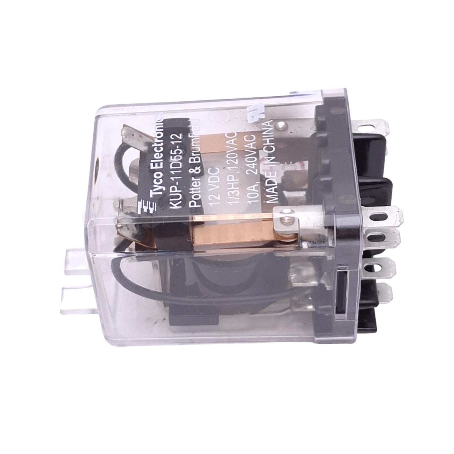 Used Potter & Brumfield KUP-11D55-12 Plug-In Relay, DPDT 8-Pin, 10A Max, 12VDC Coil