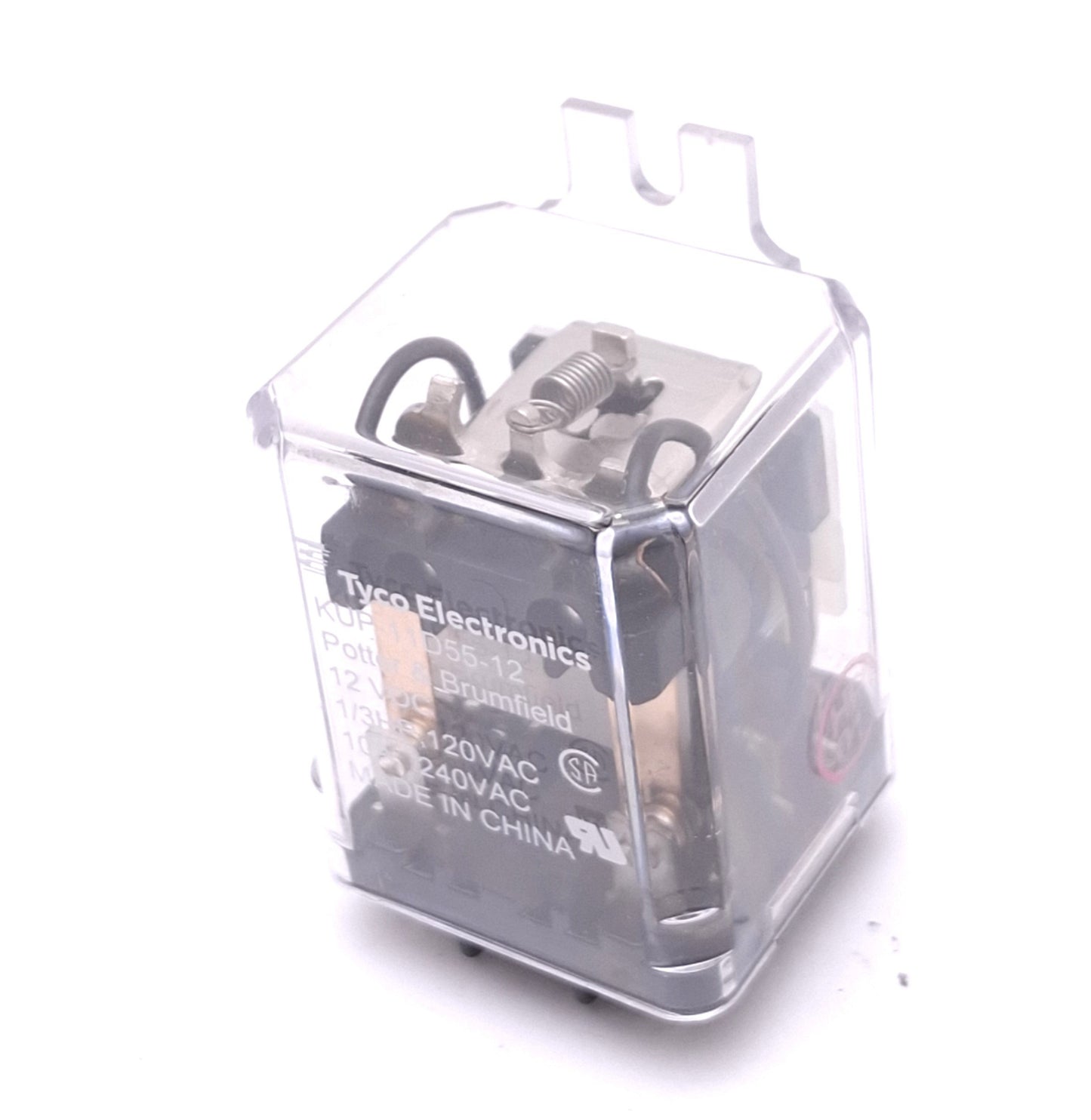 Used Potter & Brumfield KUP-11D55-12 Plug-In Relay, DPDT 8-Pin, 10A Max, 12VDC Coil
