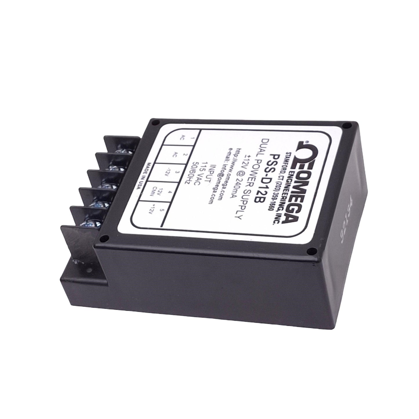 Used Omega Engineering PSS-D12B Dual Power Supply, 115VAC In, +-12VDC 240mA Out