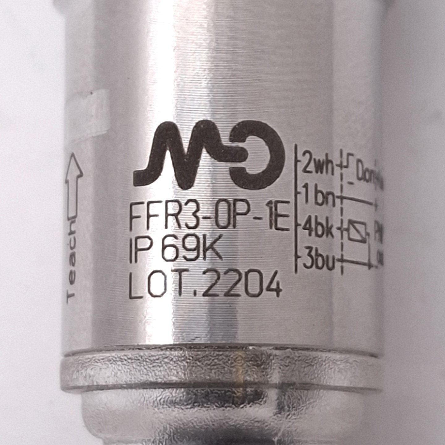 Used Automation Direct FFR3-0P-1E Photoelectric Sensor, 10-30VDC, PNP Out, M12 4-Pin