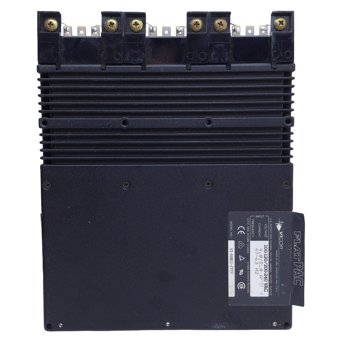 Used Vicor VI-RA011-CYYY FlatPac Power Supply, 3x Output, 5VDC/12VDC/12VDC 50W