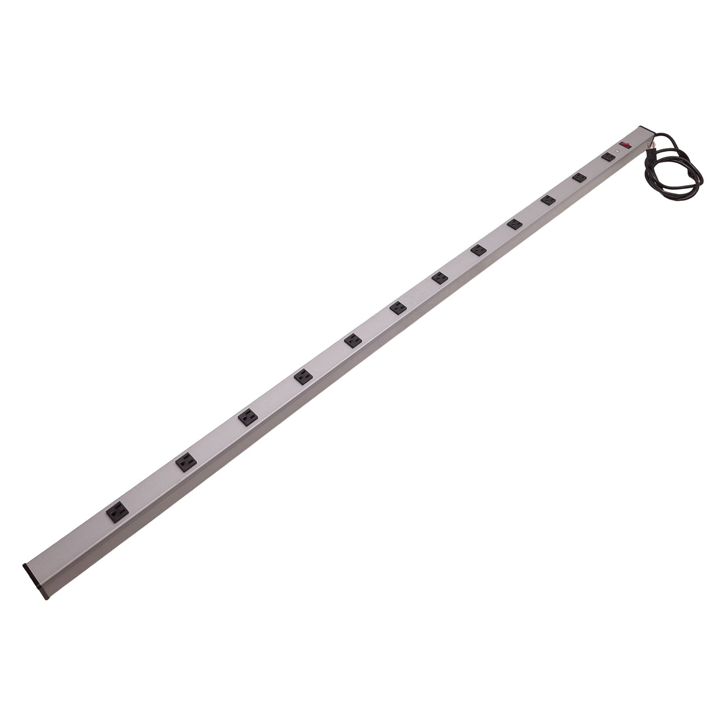 Used Wiremold UL2064BC Power Strip 12-Outlet, 72in Length, 15A 120VAC, 6ft Cord