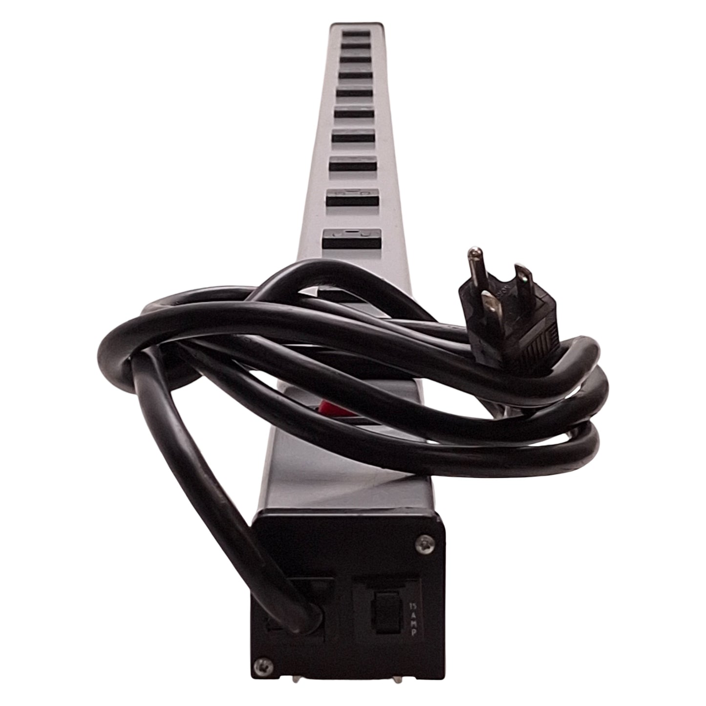 Used Wiremold UL2064BC Power Strip 12-Outlet, 72in Length, 15A 120VAC, 6ft Cord