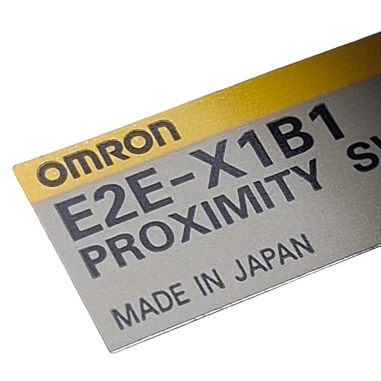 Used Omron E2E-X1B1 Proximity Sensor, PNP NO, 1mm Range, 12-24VDC, M5 Barrel, 1.5m