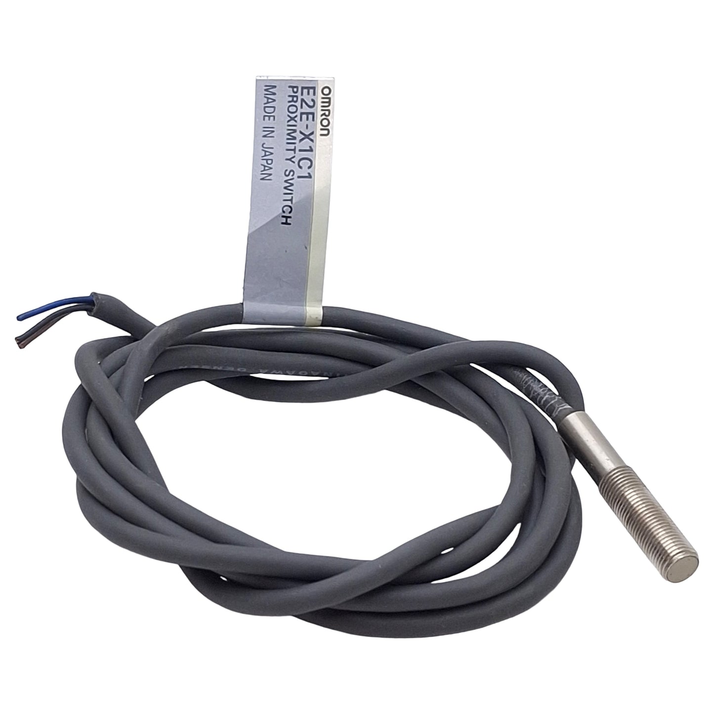 Used Omron E2E-X1C1 Proximity Sensor, NPN NO, 1mm Range, 12-24VDC, M5 Barrel, 0.7m