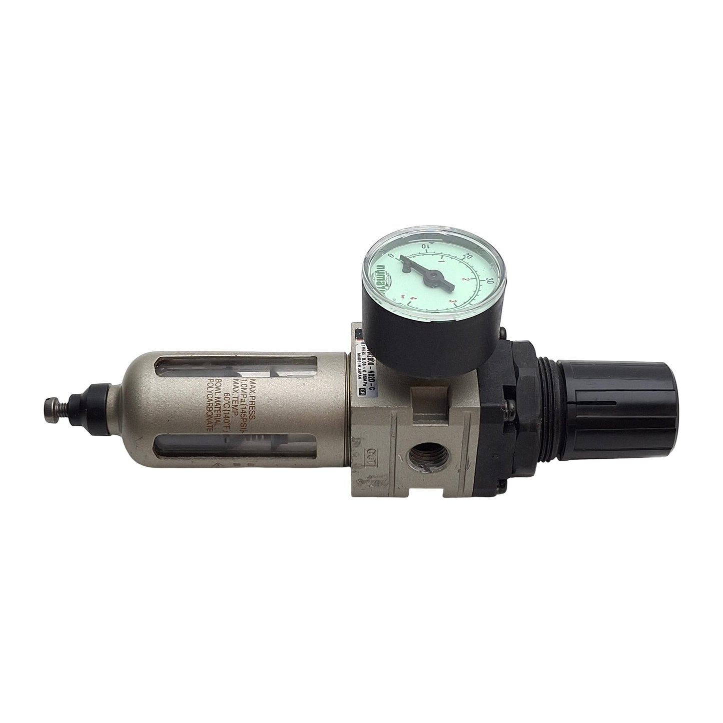 Used SMC NAW2000-N02D-C Filter Regulator With Gauge, 0.05-0.85MPa Set Pres, 1/8in NPT