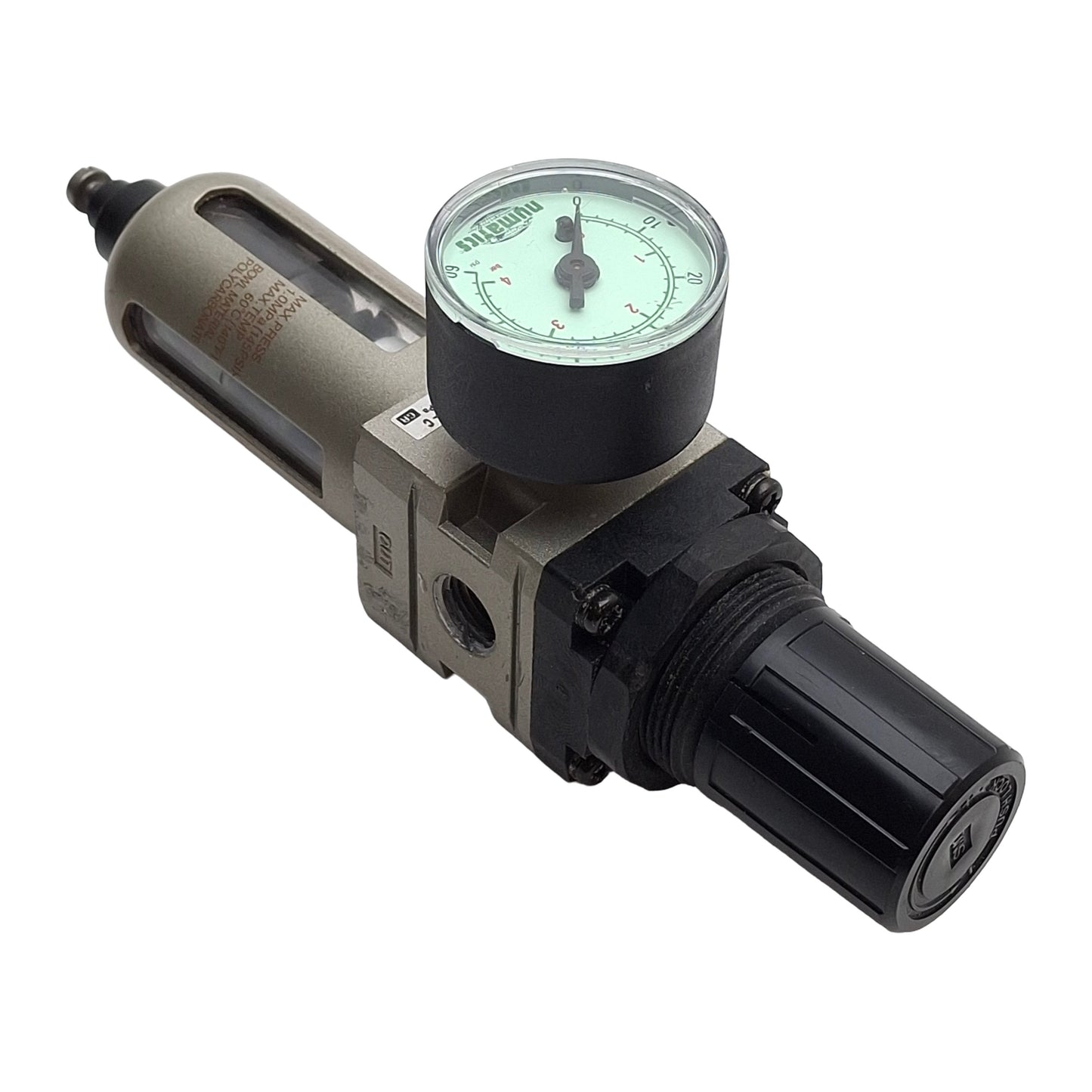 Used SMC NAW2000-N02D-C Filter Regulator With Gauge, 0.05-0.85MPa Set Pres, 1/8in NPT