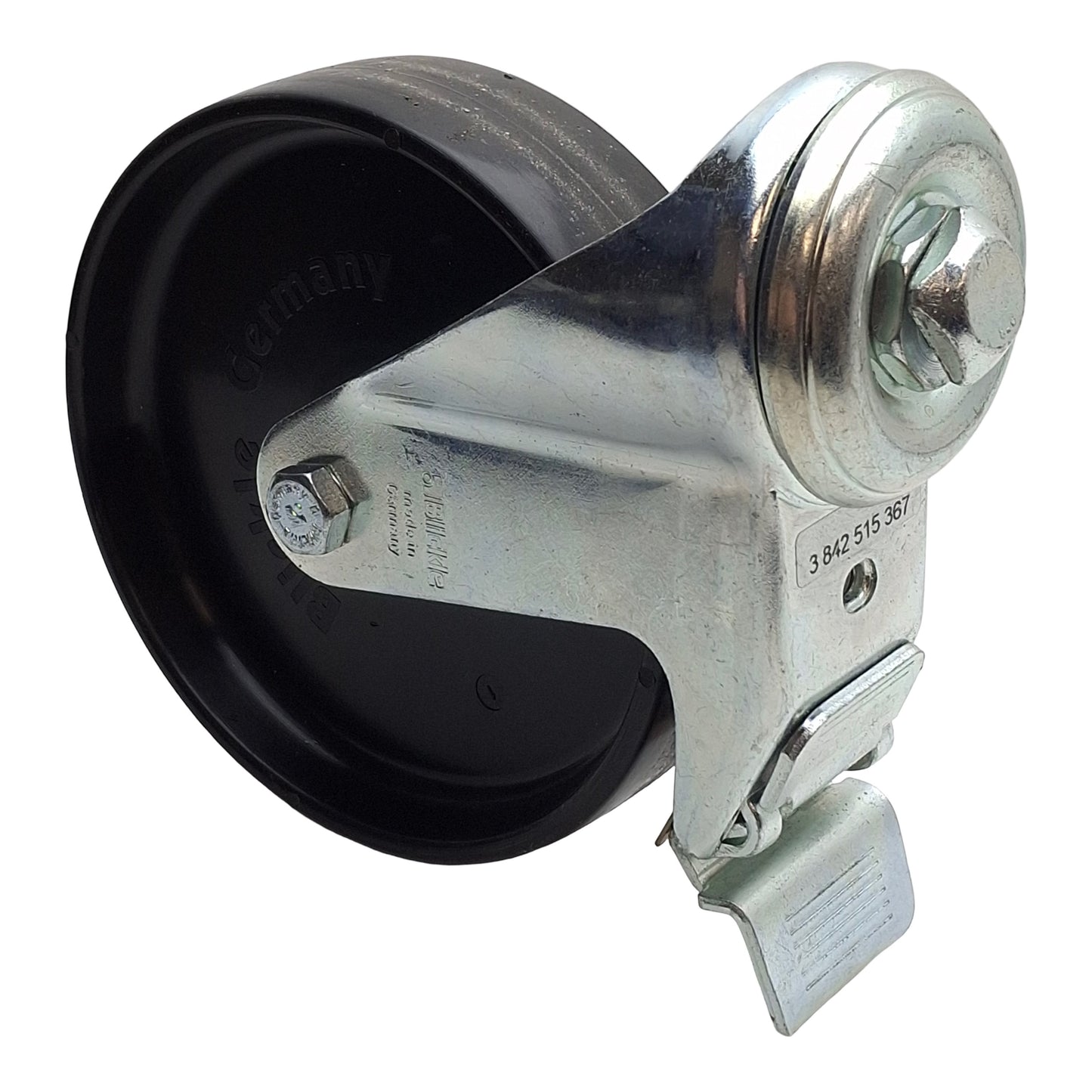 Used Bosch 3842515367 Caster Wheel w/ Lock, Slot 10, 125mm PA Wheel, 158mm Height