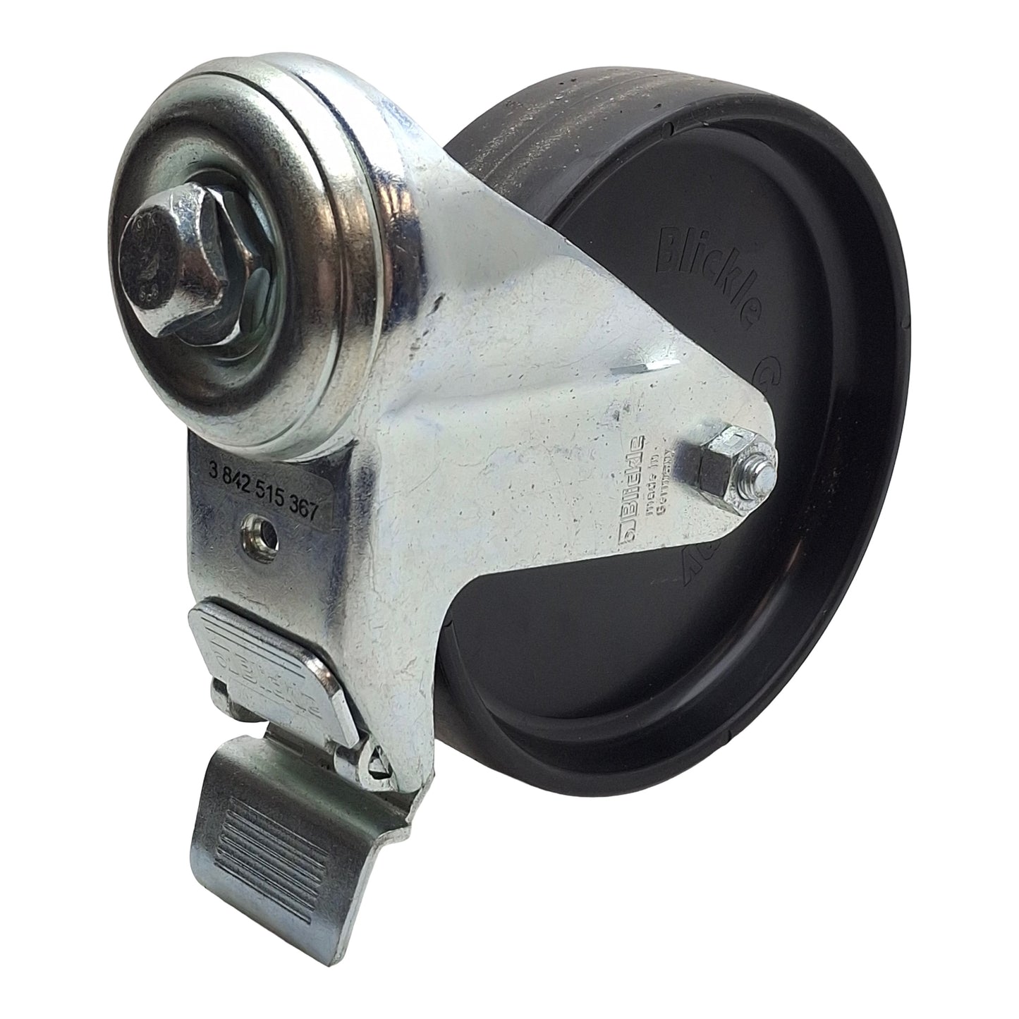 Used Bosch 3842515367 Caster Wheel w/ Lock, Slot 10, 125mm PA Wheel, 158mm Height